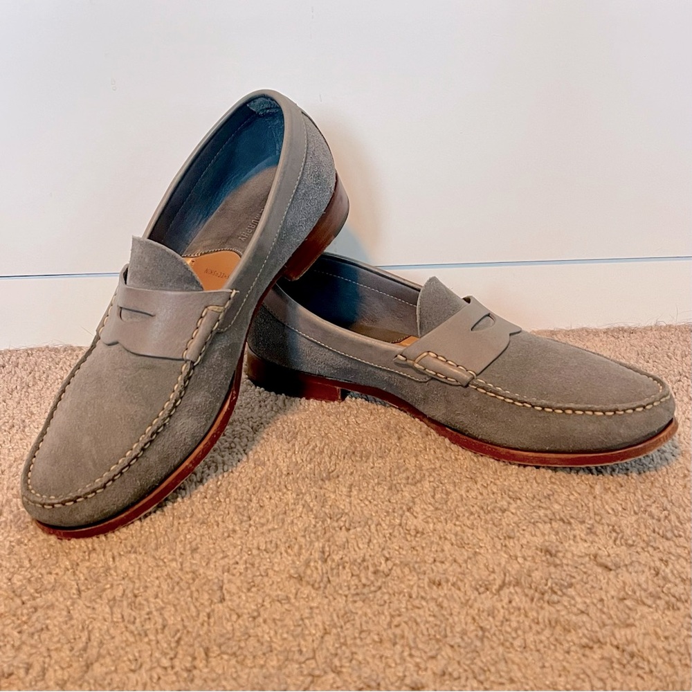 Johnston & Murphy Danbury Penny Loafer Gray Suede 11 M